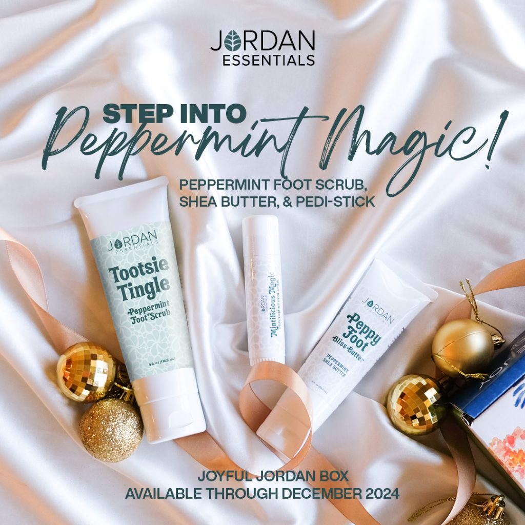 🌿 Step Into Peppermint Magic! 🌿

This December, treat yourself (and your feet!) to the ultimate holiday indulgence with our Joyful Jordan Box! 🎁💚

Inside, you’ll find everything you need to pamper your feet and keep them feeling refreshed and fabulous:

💧 Peppermint Foot Scrub – Exfoliate and invigorate for that tingly clean feeling!
💧 Shea Butter – Lock in hydration with soothing moisture.
💧 Pedi-Stick – Your on-the-go rescue for soft, happy feet!

🎄 Whether it’s a gift for you or someone you love, this peppermint-packed trio is the perfect way to sprinkle a little magic into the season.

📦 Available through December 2024 – don’t miss out on the holiday cheer!

🛒 Grab yours today and step into peppermint bliss! 🎅✨

www.pamperingwithjen.com